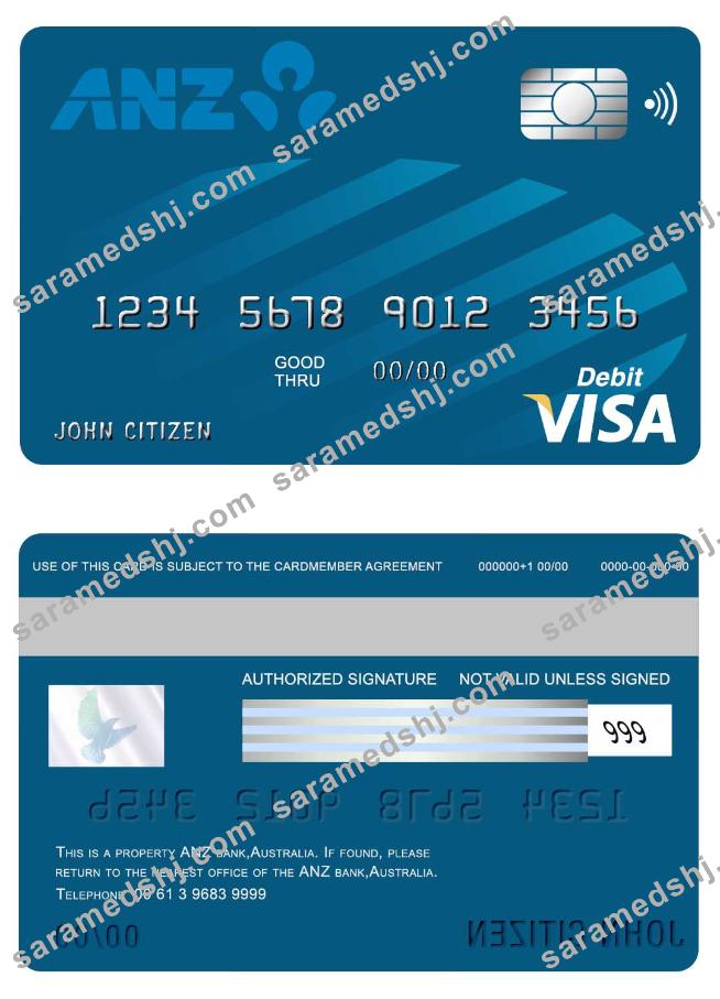 Australia ANZ bank visa card